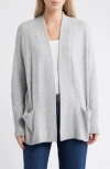 Caslon ® Open Front Cardigan In Grey Heather