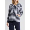 Caslon Organic Cotton Hoodie In Navy Blazer White Charm Stripe
