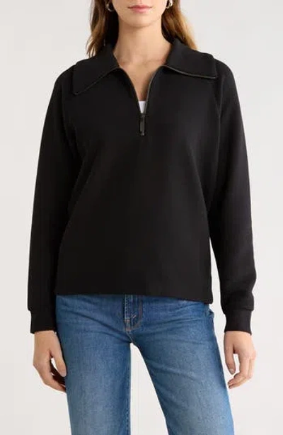 Caslon ® Ottoman Half Zip Pullover In Black