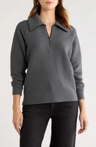 Caslon ® Ottoman Half Zip Pullover In Gray