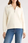 Caslon ® Ottoman Half Zip Pullover In White