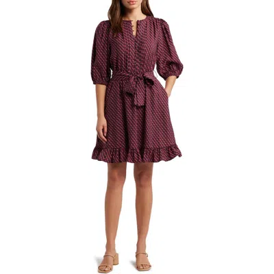 Caslon ® Pintuck Tie Waist Dress In Multi