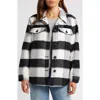 Caslon ® Plaid Brushed Flannel Shacket In Black- Ivory Thea Check