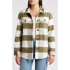 Caslon ® Plaid Brushed Flannel Shacket In Olive Burnt Thea Check