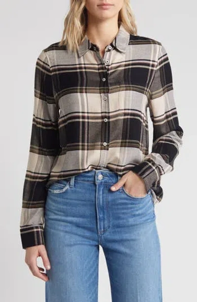 CASLON CASLON® PLAID FLANNEL BUTTON-UP SHIRT 