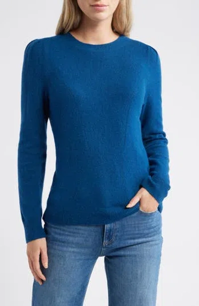 Caslon ® Pointelle Detail Crewneck Sweater In Blue