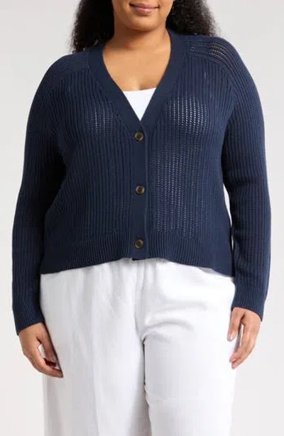 CASLON CASLON® POINTELLE V-NECK CARDIGAN