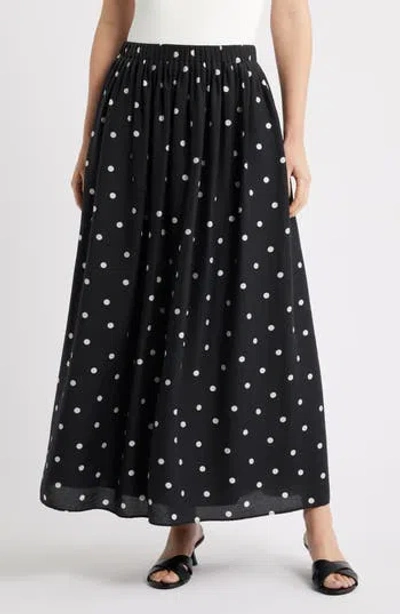 Caslon ® Print Pleated Maxi Skirt In Black