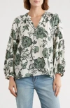 Caslon ® Floral Long Sleeve Popover Top