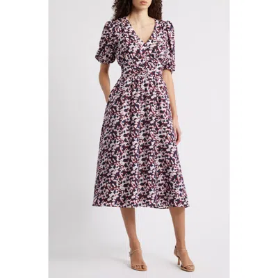 Caslon ® Puff Sleeve Heart Midi Dress In Multi