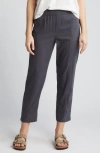 Caslon Pull-on Linen Blend Crop Pants In Grey Forged