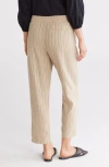 Caslon ® Pull-on Linen Blend Pants In Tan Safari Amy Stripe