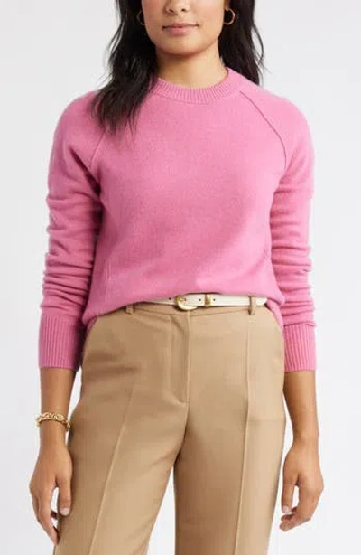 Caslon ® Raglan Sleeve Wool & Cashmere Sweater In Pink