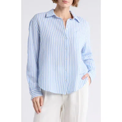 Caslon ® Relaxed Fit Stripe Long Sleeve Button-up Shirt In Blue