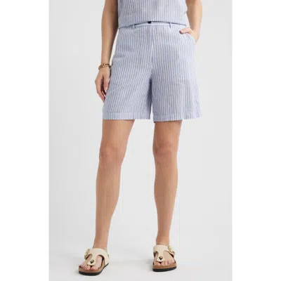 Caslon ® Relaxed Linen Blend Bermuda Shorts In Blue