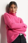 Caslon ® Rib Turtleneck Sweater In Pink Electric Heather