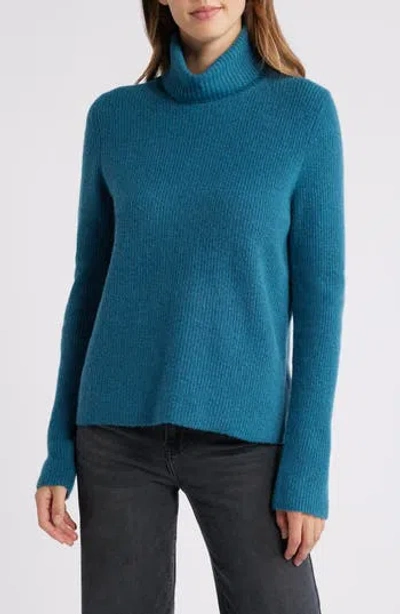Caslon ® Rib Turtleneck Sweater In Teal Feather