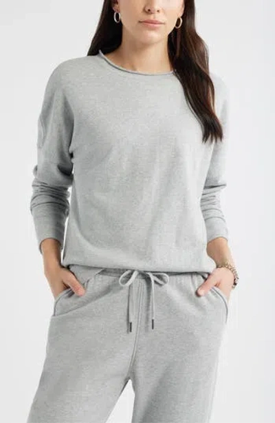 Caslon ® Roll Crewneck Terry Sweatshirt In Gray