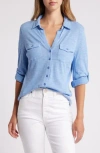 Caslon ® Roll Tab Knit Shirt In Blue Cornflower