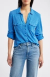 Caslon ® Roll Tab Knit Shirt In Blue Marmara