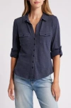 Caslon ® Roll Tab Knit Shirt In Navy Blazer