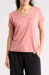 Caslon ® Rolled Burnout T-shirt In Pink Brick