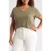 Caslon ® Rolled Burnout Top In Olive Burnt