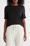 Caslon ® Ruched Sleeve T-shirt In Black