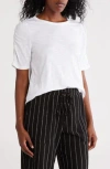 Caslon ® Ruched Sleeve T-shirt In White