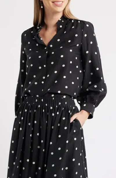 Caslon ® Ruffle Button-up Shirt In Black
