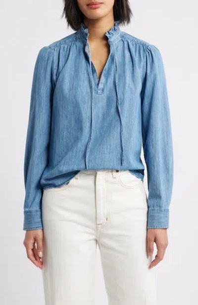 Caslon ® Ruffle Chambray Top In Multi