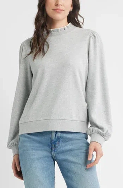 Caslon ® Ruffle Crewneck Sweatshirt In Gray