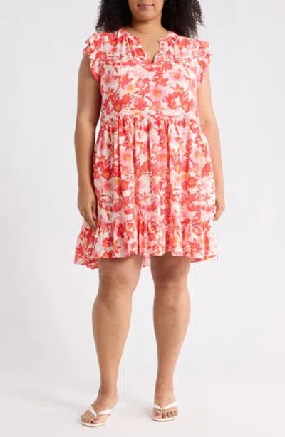 Caslon ® Ruffle Shoulder Minidress In Multi