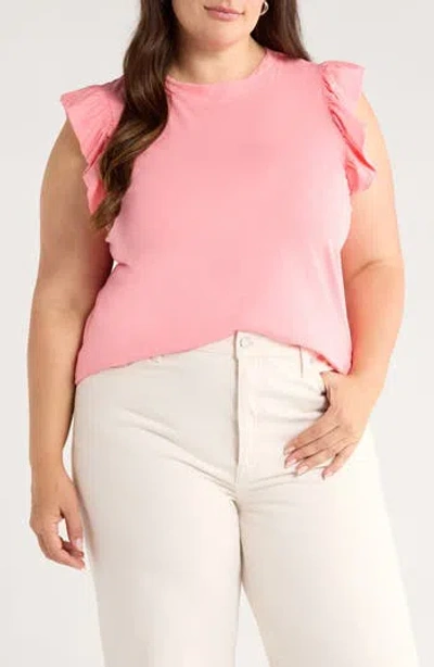 Caslon ® Ruffle Sleeve Top In Animal Print