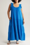 CASLON RUFFLE STRAP MAXI DRESS