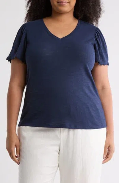 Caslon ® Scallop Trim T-shirt