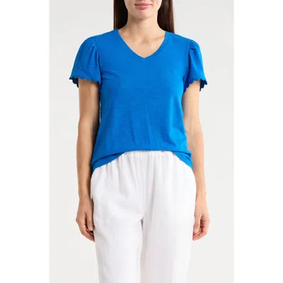 Caslon ® Scallop Trim T-shirt In Blue