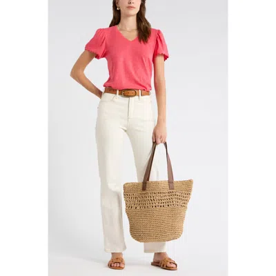 Caslon ® Scallop Trim T-shirt In Pink