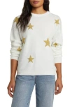 Caslon Scattered Star Sweater In Ivory- Gold Scattered Stars