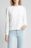 Caslon Seam Accent Cotton Sweatshirt In White