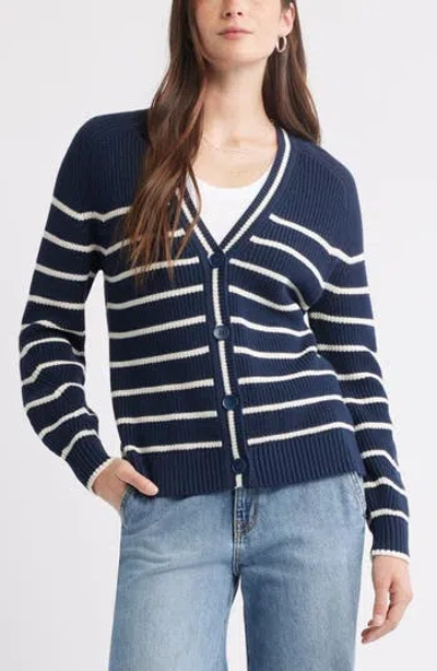 Caslon ® Shaker Stitch Short Cardigan In Blue