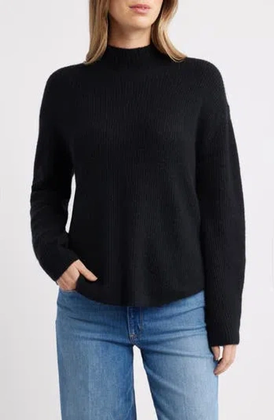Caslon ® Shirttail Mock Neck Sweater In Black