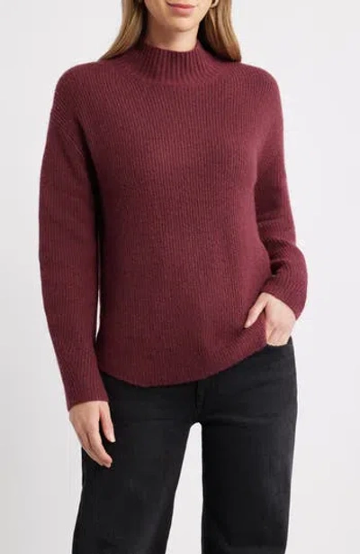 Caslon ® Shirttail Mock Neck Sweater In Brown