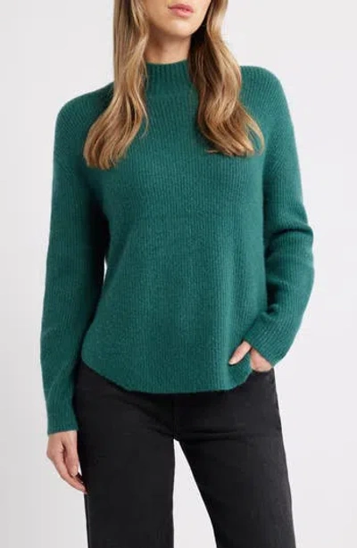 Caslon ® Shirttail Mock Neck Sweater In Green