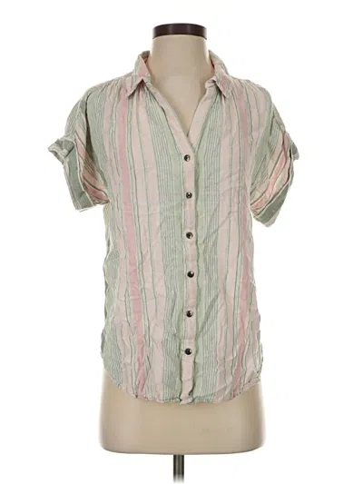 Pre-owned Caslon Short Sleeve Blouse In Green