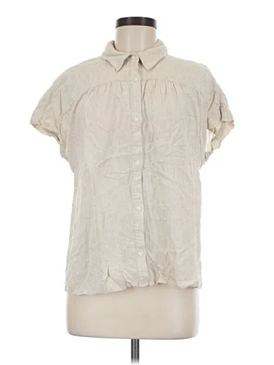 Pre-owned Caslon Short Sleeve Blouse In Ivory