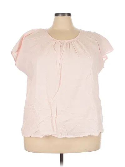 Pre-owned Caslon Short Sleeve Blouse In Pink