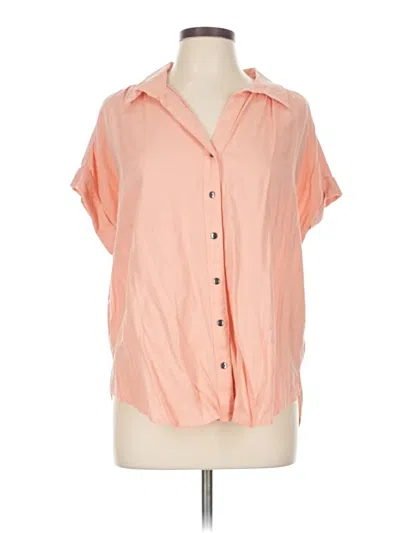Pre-owned Caslon Short Sleeve Blouse In Pink