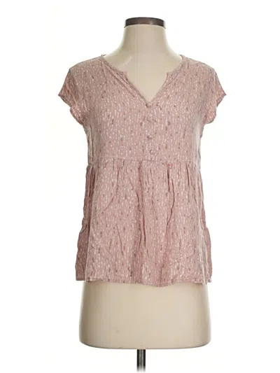 Pre-owned Caslon Short Sleeve Blouse In Pink
