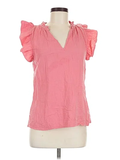 Pre-owned Caslon Short Sleeve Blouse In Pink